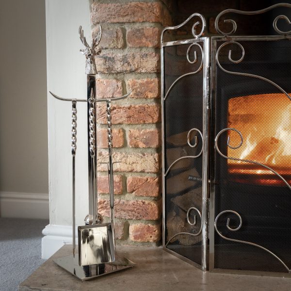 Hand-Turned Stag Companion Set in Polished Nickel