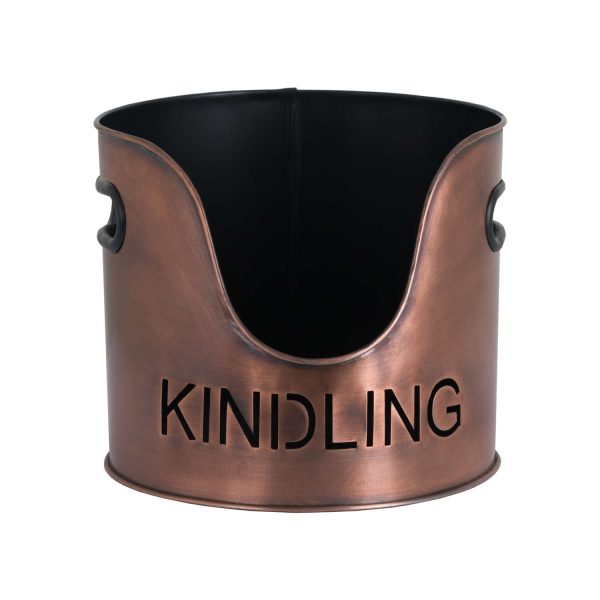 Copper Finish Logs and Kindling Buckets and Matchstick Holder