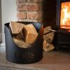 Black Finish Logs and Kindling Buckets and Matchstick Holder