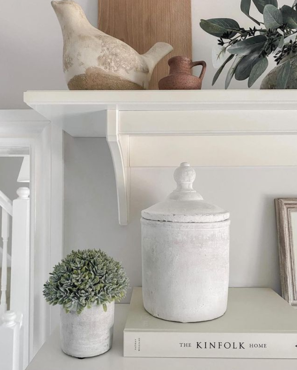 Large Antique White Cannister