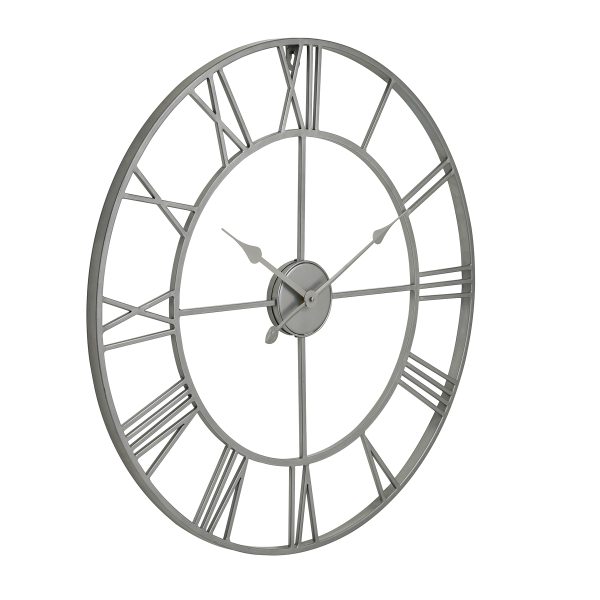Silver Skeleton Outdoor Wall Clock