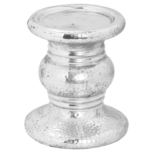 21705.jpg Silver Punch Faced Ceramic Candle Holder