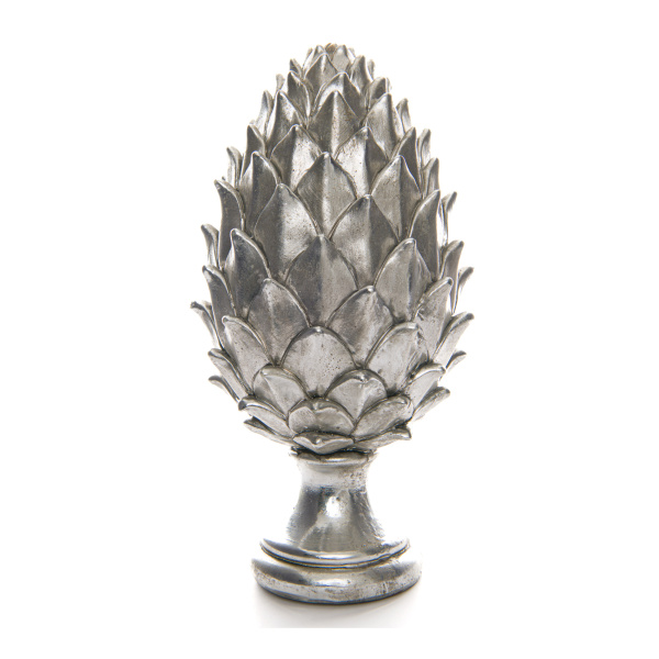 Tall Silver Pinecone Finial