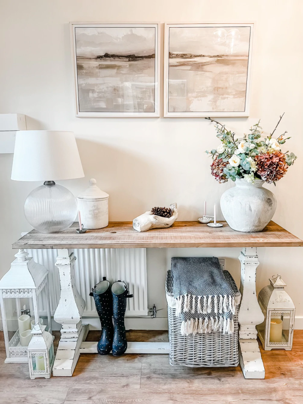 Large Antique White Cannister