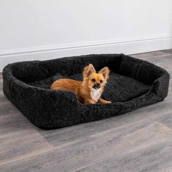Merino Wool Pet Bed – Black, Large