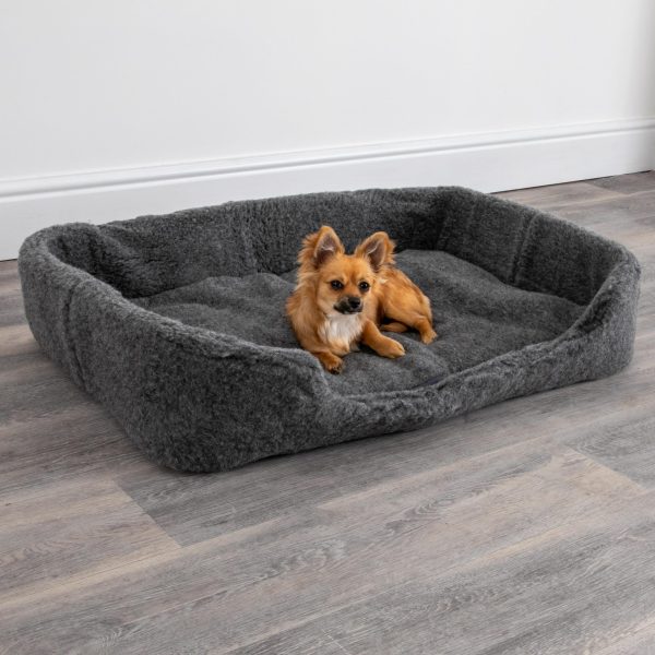 Merino Wool Pet Bed – Grey, Large