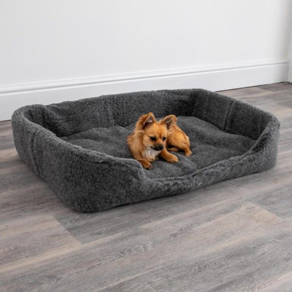 Merino Wool Pet Bed – Grey, Large