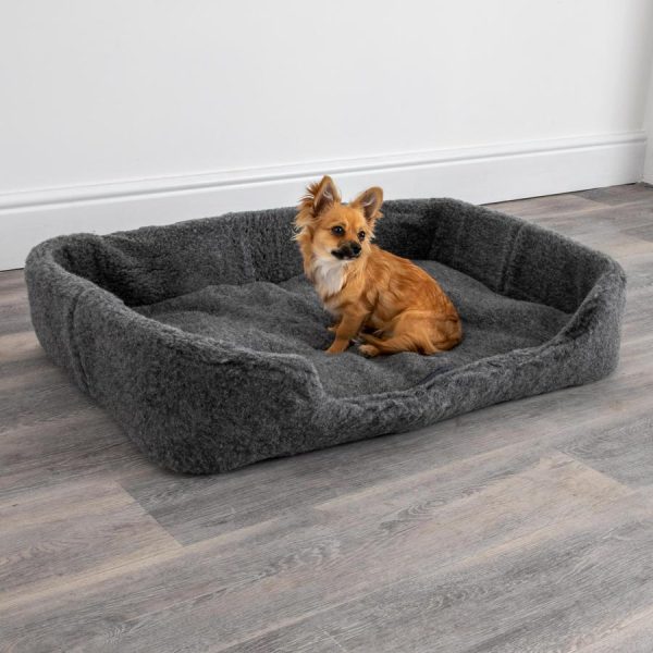 Merino Wool Pet Bed – Grey, Large