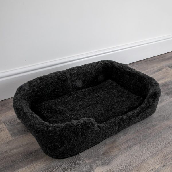 DOGMED-BLACK2 Merino Wool Pet Bed – Black, Small