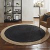 Milano Soft Jute Rug With Charcoal Grey Centre