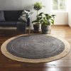 J-ROUND-LGREY_201 Milano Soft Jute Rug With Light Grey Centre