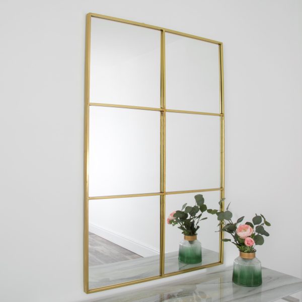 Manhattan Window Gold Mirror (120 x 80cm)