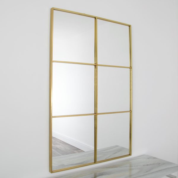 Manhattan Window Gold Mirror (120 x 80cm)