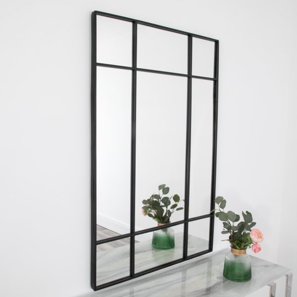 Modern Pane Mirror – Black