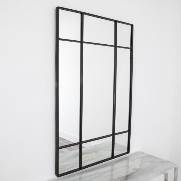Modern Pane Mirror – Black