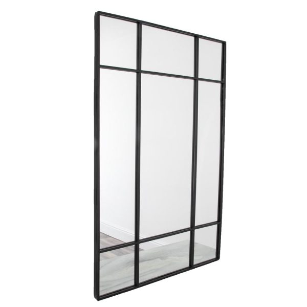 Modern Pane Mirror – Black