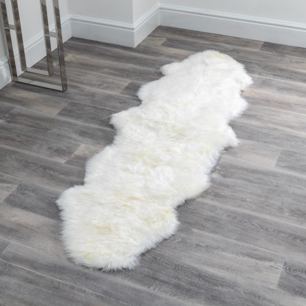 Natural Double White Sheepskin Rug