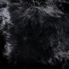 Black Round Sheepskin Chair Pad