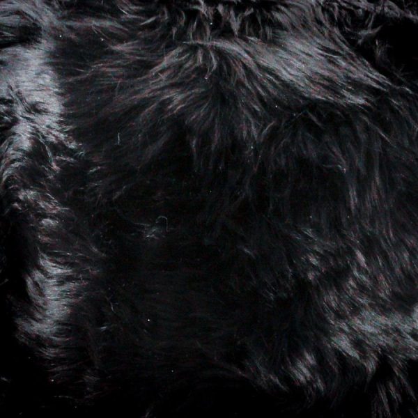 Black Round Sheepskin Chair Pad