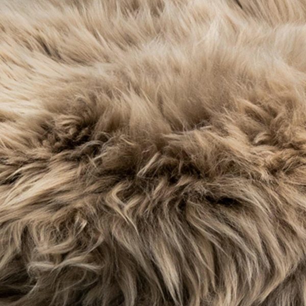 Light Brown Round Sheepskin Chair Pad