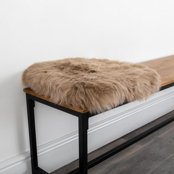 Light Brown Square Sheepskin Chair Pad