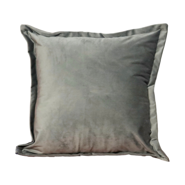 Grey Velvet Cushion – Feather Filled