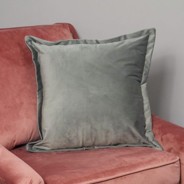 Grey Velvet Cushion – Feather Filled