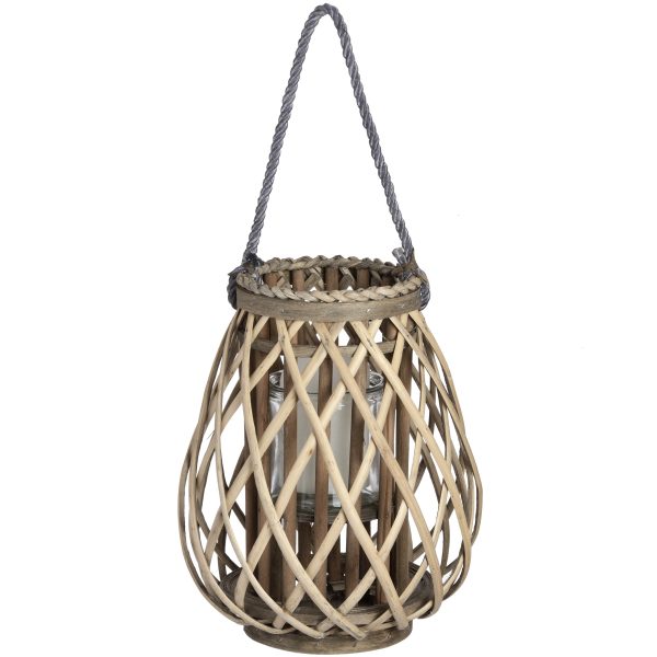 18727.jpg Small Wicker Bulbous Lantern