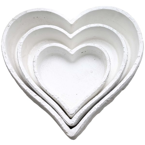 Set of Three Large Matt White Ceramic Dishes