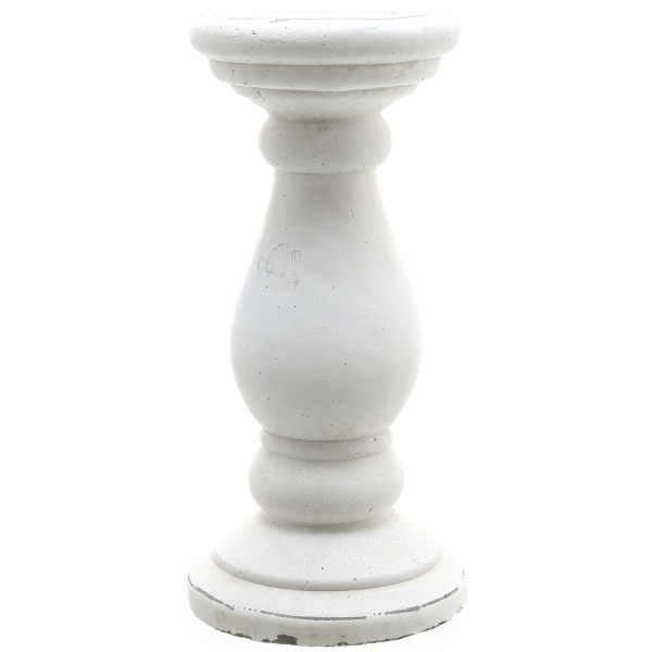 22259 Small Matt White Ceramic Candle Holder