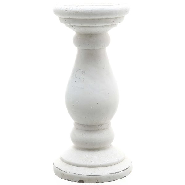 22261 Large Matt White Ceramic Candle Holder