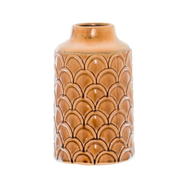 22348 Seville Collection Small Caramel Scalloped Vase
