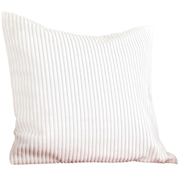 White Corduroy Cushion Cover