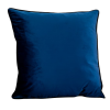 Blue Piped Velvet Cushion Cover