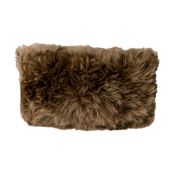 Light Brown Long Hair Sheepskin Cushion