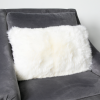 CUS30-SHEEP-NAT Natural Long Hair Sheepskin Cushion