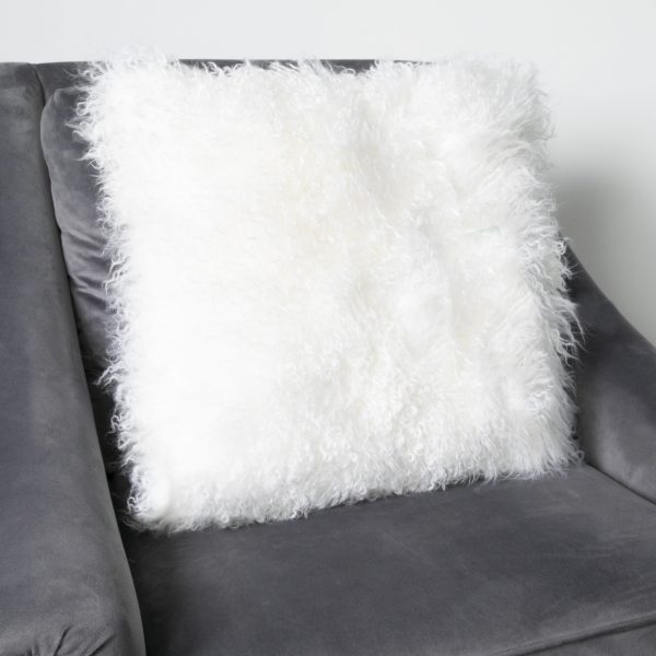 Natural Curly Sheepskin Cushion Square