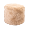 Cream/Beige Short Pile Sheepskin Pouf