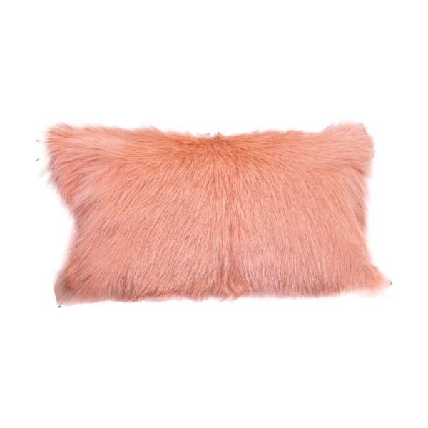 Salmon Pink Goatskin Cushion Long