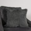 Smoke Grey Goatskin Cushion Square