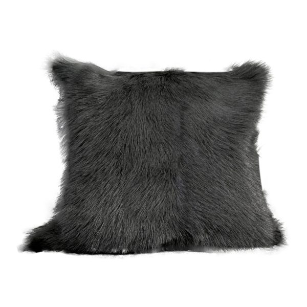 Smoke Grey Goatskin Cushion Square