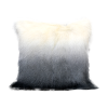 Ivory/Charcoal Goatskin Cushion