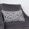 Grey Leopard Goatskin Print Cushion Long