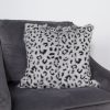 Grey Leopard Goatskin Print Cushion Square