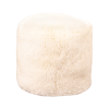 White/Ivory Short Pile Sheepskin Pouf