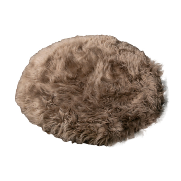 Light Brown Circle Sheepskin Rug