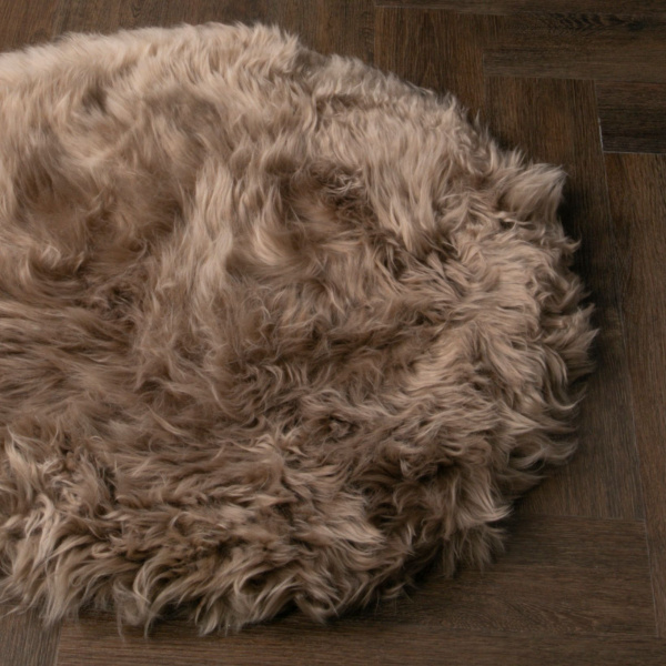 Light Brown Circle Sheepskin Rug