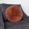 Coral Short Pile Sheepskin Cushion Round