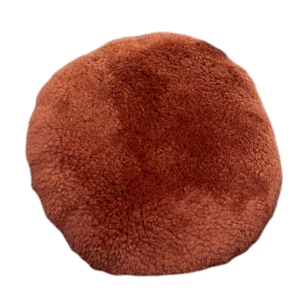 Coral Short Pile Sheepskin Cushion Round