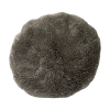 Grey Short Pile Sheepskin Cushion Round